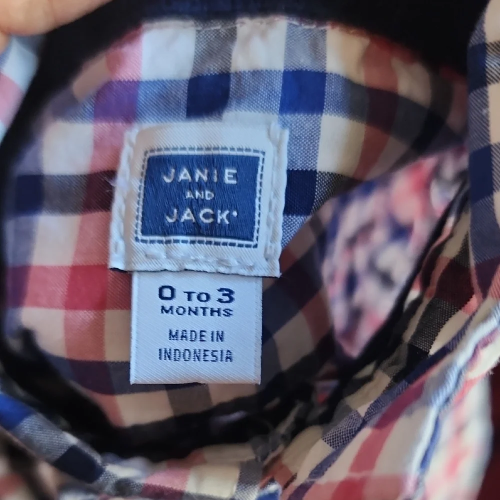 Janie and Jack Blue and Red Plaid One Piece